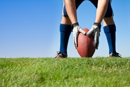 Getting Ready for Football Kickoffの写真素材