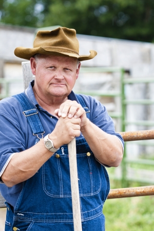 Rugged Old Farmer portraitの写真素材