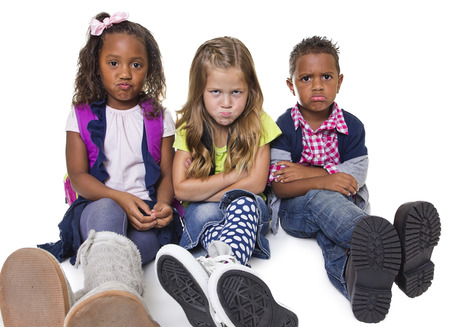 Group of unhappy and upset school kidsの写真素材