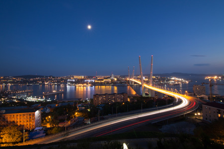 New bridge over the in Vladivostokの写真素材