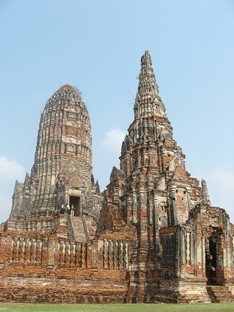 Ancient Ruin Temple in Ayutthaya Province, Thailandの写真素材