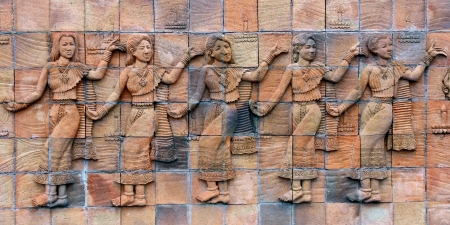 Stone Asian woman statue, Thailand のeditorial素材