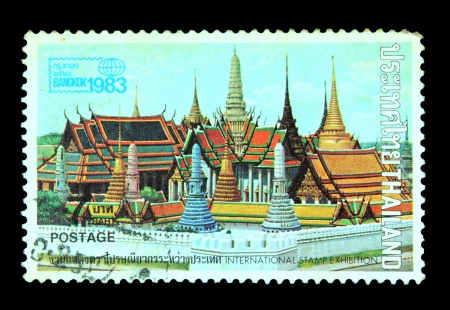 a stamp printed by Thailand, shows The temple in Thailand, circa 1983のeditorial素材