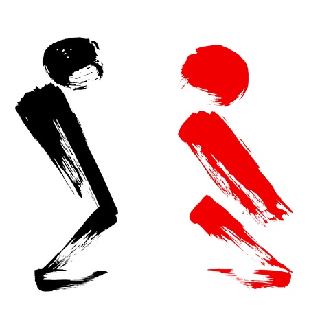 Color toilet sign with man and womanのイラスト素材