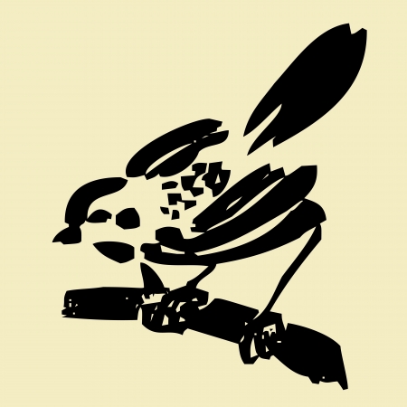 silhouette of the bird on branchのイラスト素材