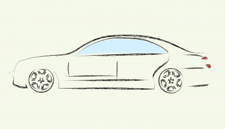 Outlines of cars ,vectorのイラスト素材
