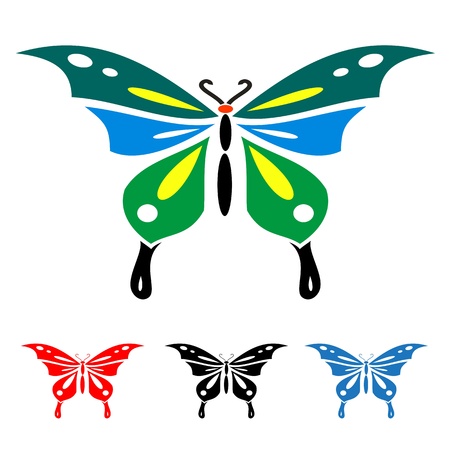 colorful butterflies on white background for design のイラスト素材