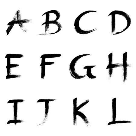 alphabet  written with a paint brushのイラスト素材