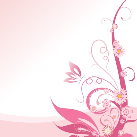 Pink floral corner design elementのイラスト素材