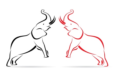 Vector image of an elephant on a white backgroundのイラスト素材