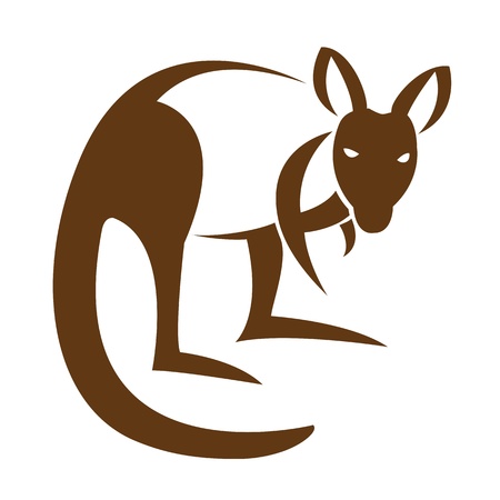 Vector image of an kangaroo on a white backgroundのイラスト素材