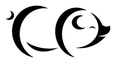 Vector image of an pig on white backgroundのイラスト素材