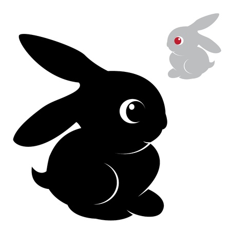 Vector image of an rabbit on white background のイラスト素材