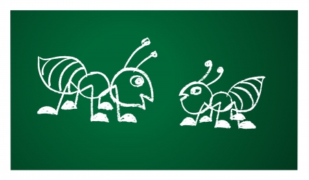 image of a ant on the blackboardのイラスト素材