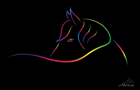 a horse on a black backgroundのイラスト素材