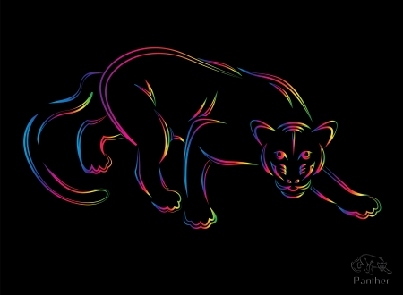 illustration of panther symbol - tattooのイラスト素材