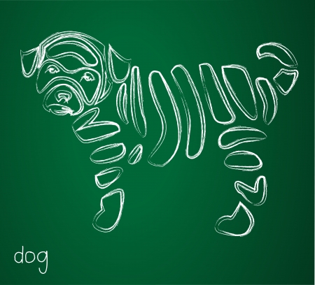 image of an dog on green background のイラスト素材