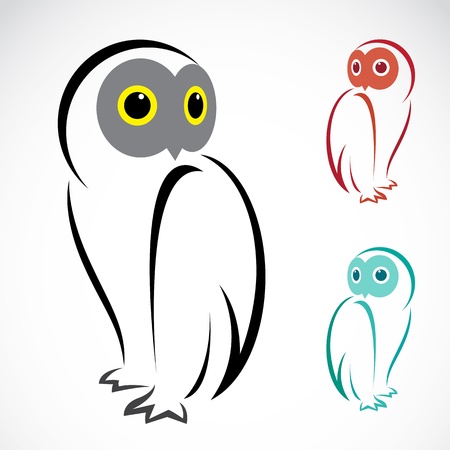 image of an owl on a white backgroundのイラスト素材