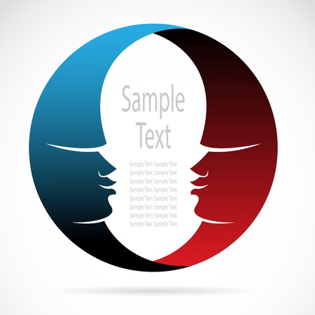 The design of the face on white backgroundのイラスト素材