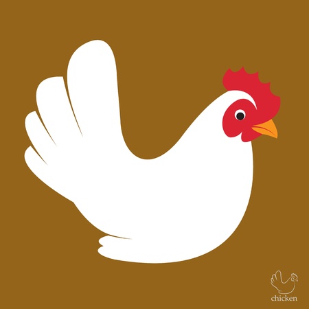 image of an hen on brown backgroundのイラスト素材