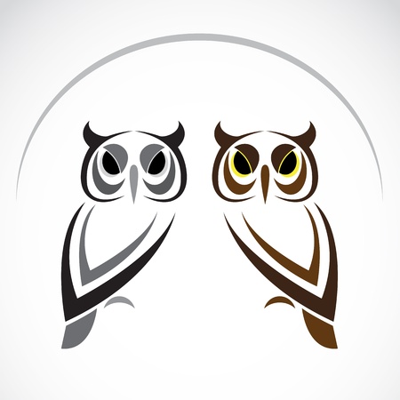 image of an owl on white backgroundのイラスト素材