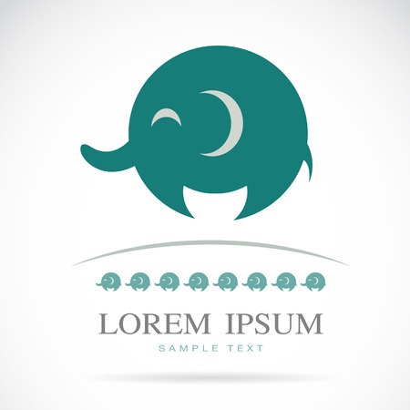 Vector image of an elephant on white backgroundのイラスト素材