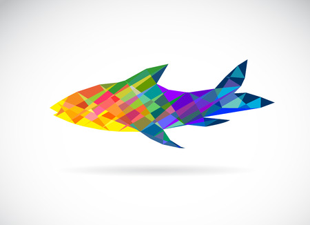 Vector image of an fish polygonal on white backgroundのイラスト素材