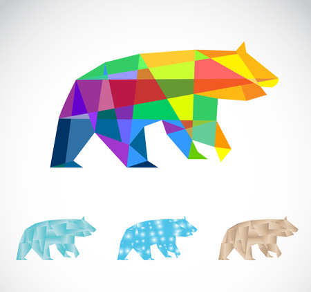 Vector image of an bear polygonal on white background のイラスト素材