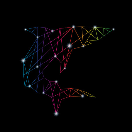 Vector image of an shark design on black background のイラスト素材