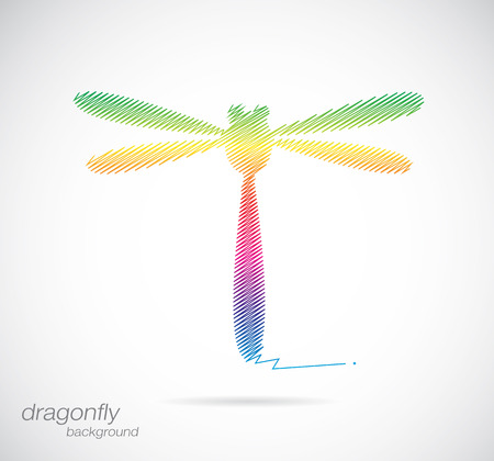 Vector design of dragonfly on white backgroundのイラスト素材