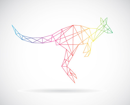 Vector design of kangaroos on white backgroundのイラスト素材