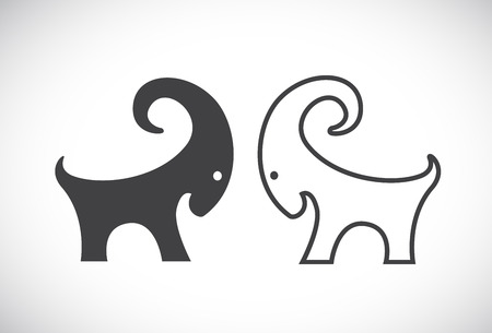 Vector image of an goat design on white backgroundのイラスト素材
