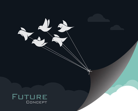 image of birds changing reality. のイラスト素材