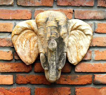 Elephant statues in the garden Taksin in Thailand.の写真素材