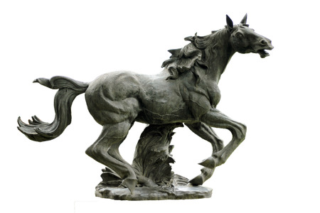 Picture of a horse statue with white backgroundの写真素材