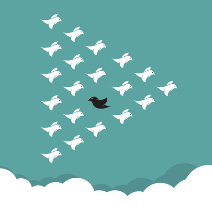 Flock of birds flying in the sky, Different conceptsのイラスト素材