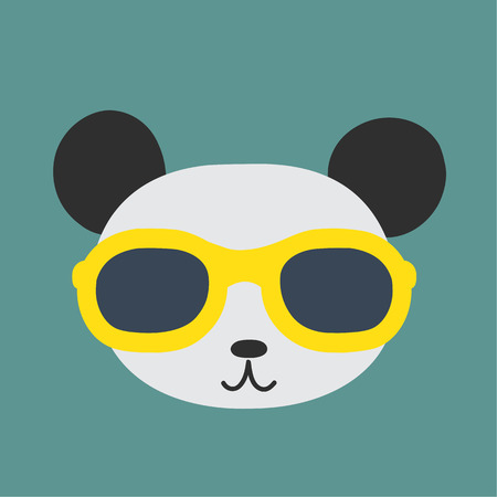 Vector image of a panda wearing glasses.のイラスト素材