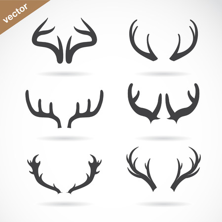 Vector antler icon set on white backgroundのイラスト素材