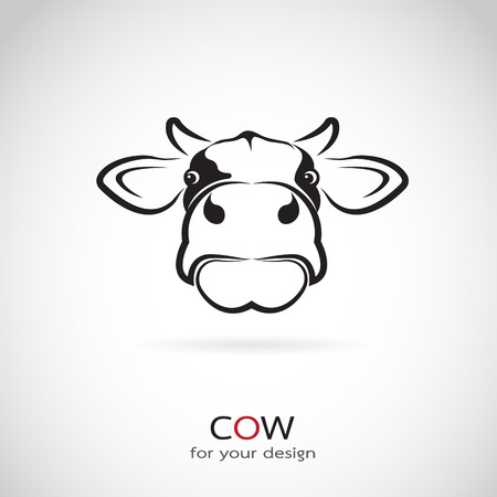 Vector image of an cow head on white backgroundのイラスト素材