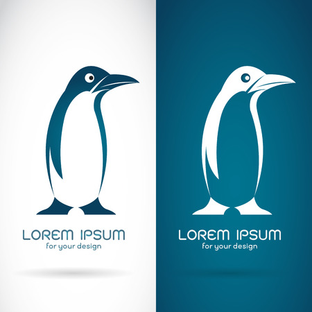 Vector image of an penguin design on white background and blue background  Symbolのイラスト素材