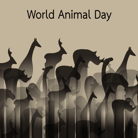 Vector image of an animal groups. Wildlife. World Animal Dayのイラスト素材