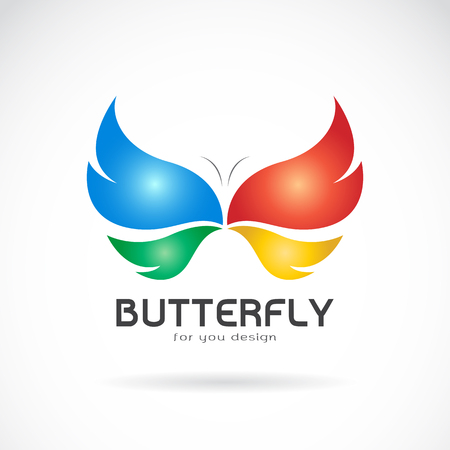 Vector image of an butterfly design on white backgroundのイラスト素材