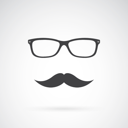 Vector image of an glasses and mustache on white backgroundのイラスト素材