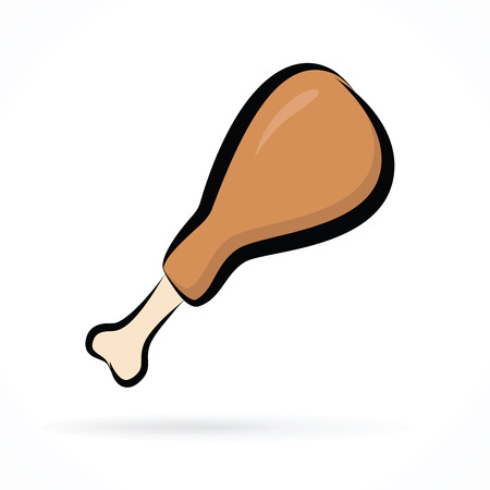 Vector image of an Chicken Drumstick design on a white backgroundのイラスト素材