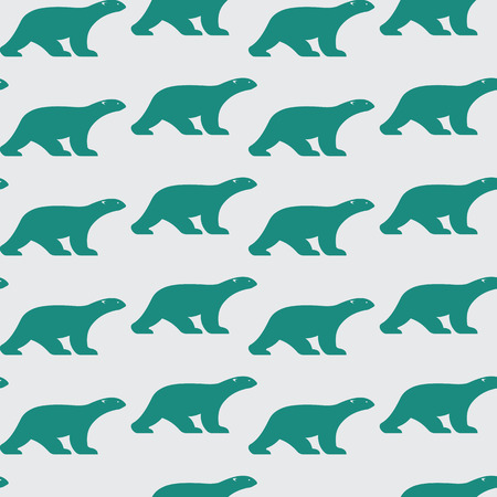 Vector seamless pattern with bear on white background. wallpaperのイラスト素材