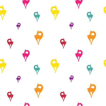 Deer vector art background design for fabric and decor. Seamless patternのイラスト素材