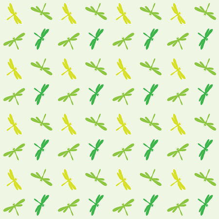 Dragonfly vector art background design for fabric and decor. Seamless patternのイラスト素材