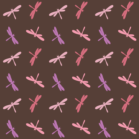 Dragonfly vector art background design for fabric and decor. Seamless patternのイラスト素材