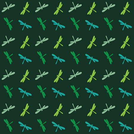 Dragonfly vector art background design for fabric and decor. Seamless patternのイラスト素材