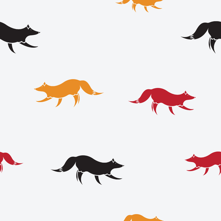 fox vector art background design for fabric and decor. Seamless patternのイラスト素材